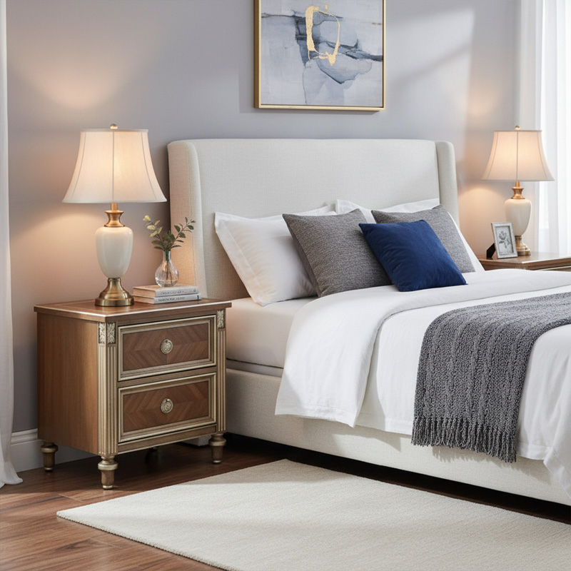 EKAR Marquis Luxury Nightstand | Hand-Inlaid American Style Bedside Table | Premium Custom Furniture,EKAR FURNITURE CO.,LTD,EKAR Marquis Luxury Nightstand | Hand-Inlaid American Style Bedside Table | Premium Custom Furniture,foshan furniture factory,custom Furniture factory,china furniture factory