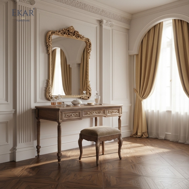 EKAR Belvedere Heritage Luxury Vanity Table | Hand-Carved Neoclassical Console & Writing Desk | EKAR FURNITURE,MY SHOP,EKAR Belvedere Heritage Luxury Vanity Table | Hand-Carved Neoclassical Console & Writing Desk | EKAR FURNITURE,foshan furniture factory,custom Furniture factory,china furniture factory