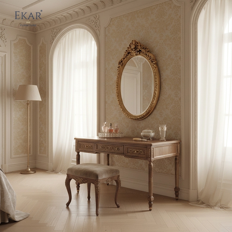 EKAR Belvedere Heritage Luxury Vanity Table | Hand-Carved Neoclassical Console & Writing Desk | EKAR FURNITURE,EKAR FURNITURE CO.,LTD,EKAR Belvedere Heritage Luxury Vanity Table | Hand-Carved Neoclassical Console & Writing Desk | EKAR FURNITURE,foshan furniture factory,custom Furniture factory,china furniture factory