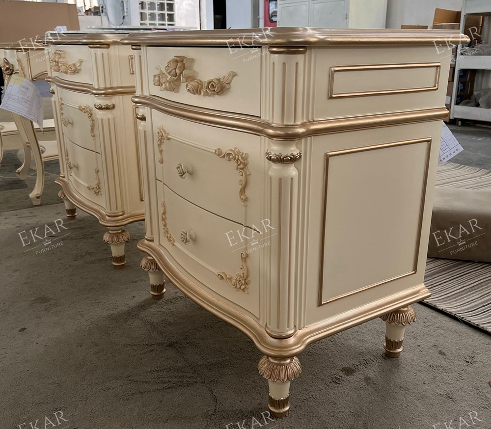 Antique Italian Nightstand with Carved Flower Pattern,EKAR FURNITURE CO.,LTD,Antique Italian Nightstand with Carved Flower Pattern,foshan furniture factory,custom Furniture factory,china furniture factory