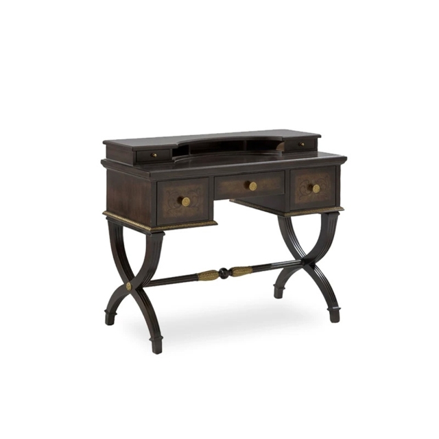 Luxury Antique Dark Wood Vanity Desk | Handcrafted Classical Makeup Table - EKAR FURNITURE,MY SHOP,Luxury Antique Dark Wood Vanity Desk | Handcrafted Classical Makeup Table - EKAR FURNITURE,foshan furniture factory,custom Furniture factory,china furniture factory