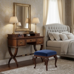 Luxury Antique Dark Wood Vanity Desk | Handcrafted Classical Makeup Table - EKAR FURNITURE,MY SHOP,Luxury Antique Dark Wood Vanity Desk | Handcrafted Classical Makeup Table - EKAR FURNITURE,foshan furniture factory,custom Furniture factory,china furniture factory