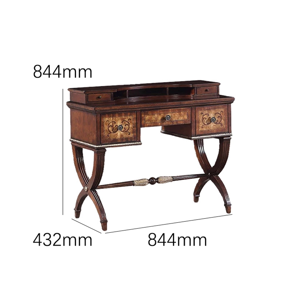 Luxury Antique Dark Wood Vanity Desk | Handcrafted Classical Makeup Table - EKAR FURNITURE,EKAR FURNITURE CO.,LTD,Luxury Antique Dark Wood Vanity Desk | Handcrafted Classical Makeup Table - EKAR FURNITURE,foshan furniture factory,custom Furniture factory,china furniture factory