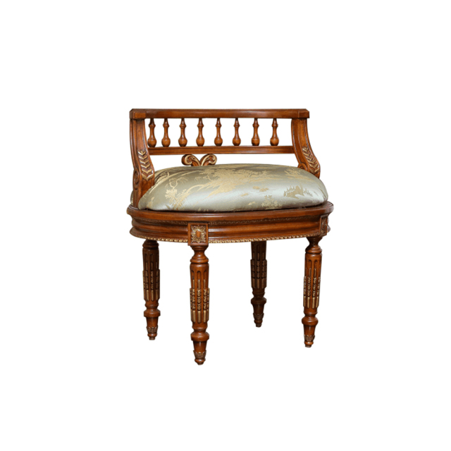 EKAR Furniture | Imperial Heritage Gilded Vanity Stool – Luxury Neoclassical Dressing Chair,EKAR FURNITURE CO.,LTD,EKAR Furniture | Imperial Heritage Gilded Vanity Stool – Luxury Neoclassical Dressing Chair,foshan furniture factory,custom Furniture factory,china furniture factory