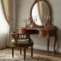 EKAR Furniture | Imperial Heritage Gilded Vanity Stool – Luxury Neoclassical Dressing Chair,EKAR FURNITURE CO.,LTD,EKAR Furniture | Imperial Heritage Gilded Vanity Stool – Luxury Neoclassical Dressing Chair,foshan furniture factory,custom Furniture factory,china furniture factory