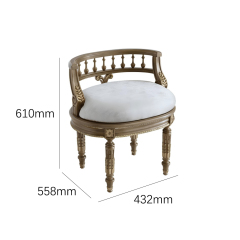 EKAR Furniture | Imperial Heritage Gilded Vanity Stool – Luxury Neoclassical Dressing Chair,EKAR FURNITURE CO.,LTD,EKAR Furniture | Imperial Heritage Gilded Vanity Stool – Luxury Neoclassical Dressing Chair,foshan furniture factory,custom Furniture factory,china furniture factory