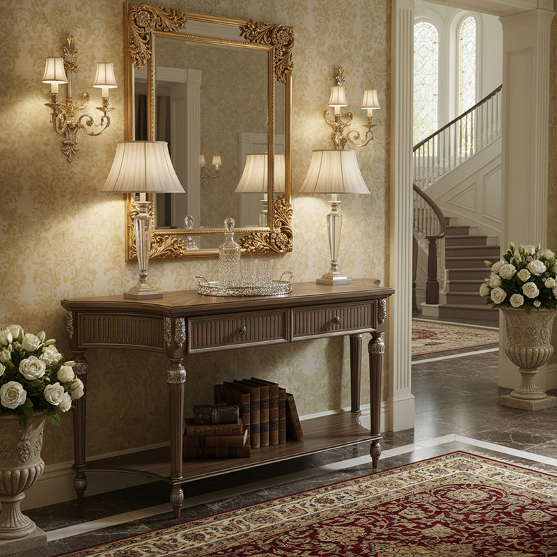 EKAR FURNITURE | Provincial Serenity Silver-Inlay Console Table,EKAR FURNITURE CO.,LTD,EKAR FURNITURE | Provincial Serenity Silver-Inlay Console Table,foshan furniture factory,custom Furniture factory,china furniture factory