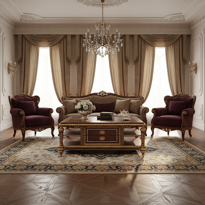 Grand Versailles Inlay Wood Coffee Table - Luxury American Classical Center Table | EKAR FURNITURE,EKAR FURNITURE CO.,LTD,Grand Versailles Inlay Wood Coffee Table - Luxury American Classical Center Table | EKAR FURNITURE,foshan furniture factory,custom Furniture factory,china furniture factory