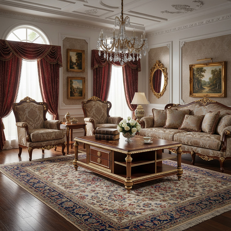Grand Versailles Inlay Wood Coffee Table - Luxury American Classical Center Table | EKAR FURNITURE,EKAR FURNITURE CO.,LTD,Grand Versailles Inlay Wood Coffee Table - Luxury American Classical Center Table | EKAR FURNITURE,foshan furniture factory,custom Furniture factory,china furniture factory
