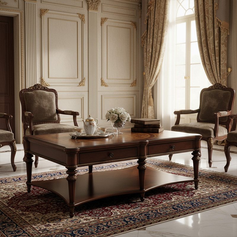 Charleston Heritage Mahogany Coffee Table - Luxury American Classical Center Table with Drawer Storage |,EKAR FURNITURE CO.,LTD,Charleston Heritage Mahogany Coffee Table - Luxury American Classical Center Table with Drawer Storage |,foshan furniture factory,custom Furniture factory,china furniture factory