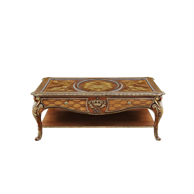 Royal Marquetry Crown Coffee Table - Luxury American Classical Wood Center Table | EKAR FURNITURE,EKAR FURNITURE CO.,LTD,Royal Marquetry Crown Coffee Table - Luxury American Classical Wood Center Table | EKAR FURNITURE,foshan furniture factory,custom Furniture factory,china furniture factory