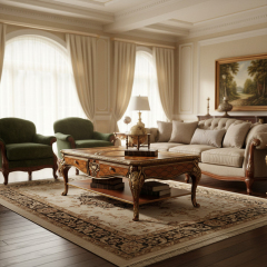Royal Marquetry Crown Coffee Table - Luxury American Classical Wood Center Table | EKAR FURNITURE,EKAR FURNITURE CO.,LTD,Royal Marquetry Crown Coffee Table - Luxury American Classical Wood Center Table | EKAR FURNITURE,foshan furniture factory,custom Furniture factory,china furniture factory