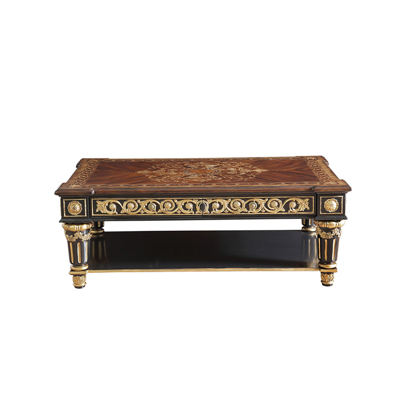 Grand Regency Marquetry Wood Coffee Table - Luxury Gold Leaf Center Table for High-End Living Rooms |,EKAR FURNITURE CO.,LTD,Grand Regency Marquetry Wood Coffee Table - Luxury Gold Leaf Center Table for High-End Living Rooms |,foshan furniture factory,custom Furniture factory,china furniture factory
