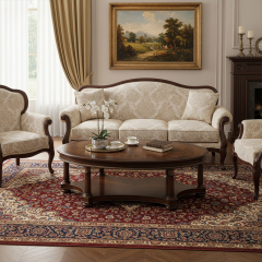 EKAR Furniture | Stately Manor Oval Marquetry Coffee Table – Luxury American Classical Centerpiece,EKAR FURNITURE CO.,LTD,EKAR Furniture | Stately Manor Oval Marquetry Coffee Table – Luxury American Classical Centerpiece,foshan furniture factory,custom Furniture factory,china furniture factory