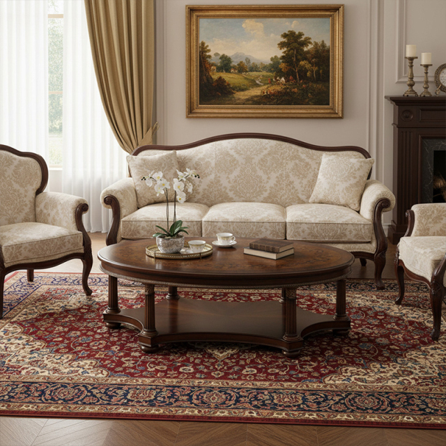 EKAR Furniture | Stately Manor Oval Marquetry Coffee Table – Luxury American Classical Centerpiece,EKAR FURNITURE CO.,LTD,EKAR Furniture | Stately Manor Oval Marquetry Coffee Table – Luxury American Classical Centerpiece,foshan furniture factory,custom Furniture factory,china furniture factory