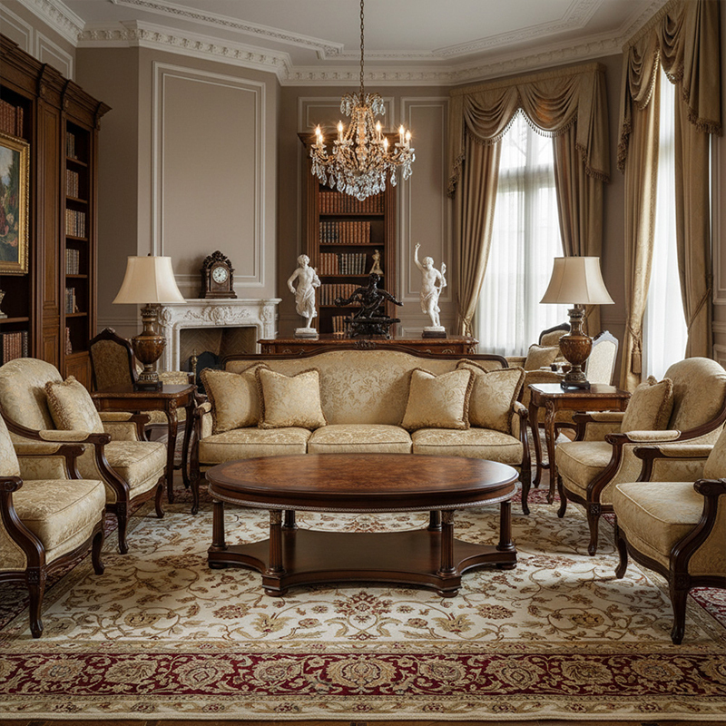 EKAR Furniture | Stately Manor Oval Marquetry Coffee Table – Luxury American Classical Centerpiece,EKAR FURNITURE CO.,LTD,EKAR Furniture | Stately Manor Oval Marquetry Coffee Table – Luxury American Classical Centerpiece,foshan furniture factory,custom Furniture factory,china furniture factory