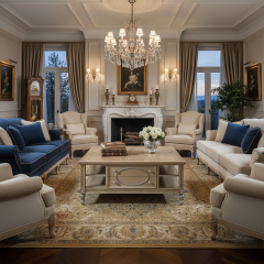 EKAR Furniture | Regency Silver-Leaf Marquetry Coffee Table – Luxury American Classical Living Room Decor,EKAR FURNITURE CO.,LTD,EKAR Furniture | Regency Silver-Leaf Marquetry Coffee Table – Luxury American Classical Living Room Decor,foshan furniture factory,custom Furniture factory,china furniture factory