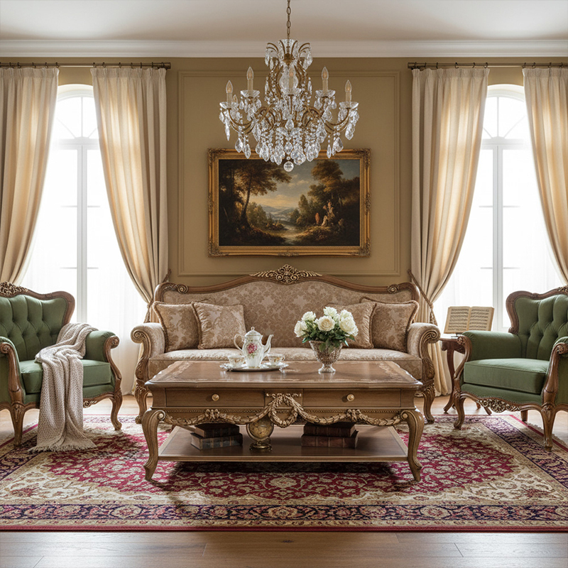 EKAR Furniture | Heritage Laurel Hand-Carved Coffee Table – Luxury American Classical Centerpiece,EKAR FURNITURE CO.,LTD,EKAR Furniture | Heritage Laurel Hand-Carved Coffee Table – Luxury American Classical Centerpiece,foshan furniture factory,custom Furniture factory,china furniture factory