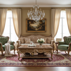 EKAR Furniture | Heritage Laurel Hand-Carved Coffee Table – Luxury American Classical Centerpiece,EKAR FURNITURE CO.,LTD,EKAR Furniture | Heritage Laurel Hand-Carved Coffee Table – Luxury American Classical Centerpiece,foshan furniture factory,custom Furniture factory,china furniture factory