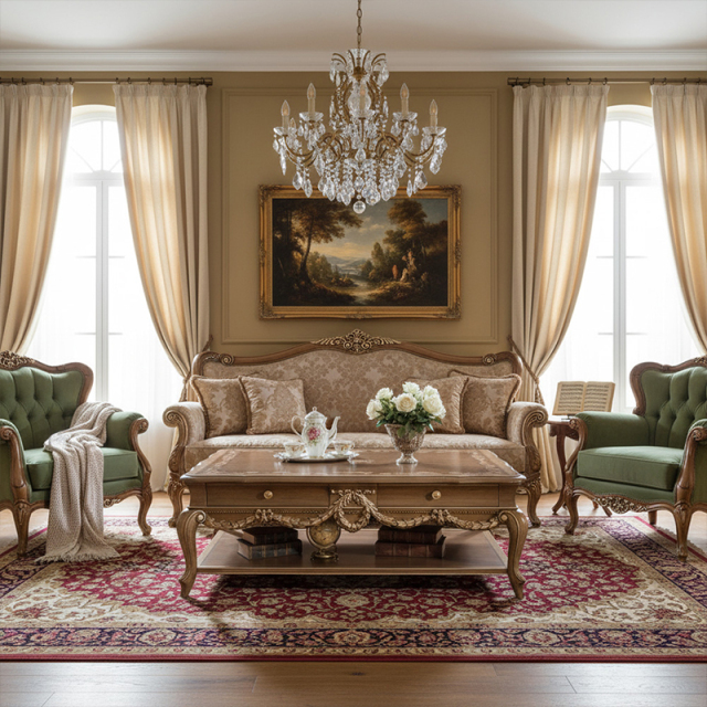 EKAR Furniture | Heritage Laurel Hand-Carved Coffee Table – Luxury American Classical Centerpiece,EKAR FURNITURE CO.,LTD,EKAR Furniture | Heritage Laurel Hand-Carved Coffee Table – Luxury American Classical Centerpiece,foshan furniture factory,custom Furniture factory,china furniture factory