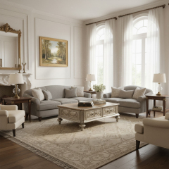 EKAR Furniture | Grand Estate Silver-Leaf Coffee Table - American Classical Luxury Centerpiece,EKAR FURNITURE CO.,LTD,EKAR Furniture | Grand Estate Silver-Leaf Coffee Table - American Classical Luxury Centerpiece,foshan furniture factory,custom Furniture factory,china furniture factory