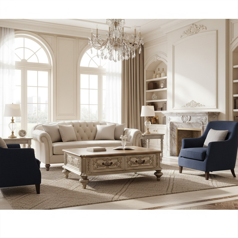 EKAR Furniture | Grand Estate Silver-Leaf Coffee Table - American Classical Luxury Centerpiece,EKAR FURNITURE CO.,LTD,EKAR Furniture | Grand Estate Silver-Leaf Coffee Table - American Classical Luxury Centerpiece,foshan furniture factory,custom Furniture factory,china furniture factory