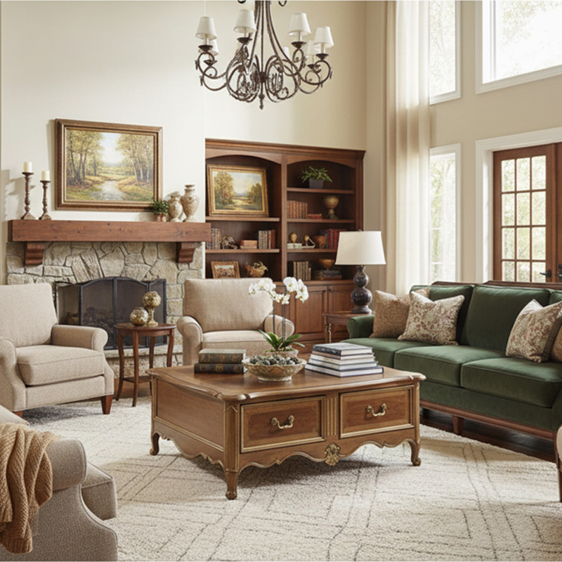 EKAR Furniture | Provincial Manor Dual-Drawer Coffee Table,EKAR FURNITURE CO.,LTD,EKAR Furniture | Provincial Manor Dual-Drawer Coffee Table,foshan furniture factory,custom Furniture factory,china furniture factory