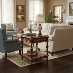 EKAR Furniture | Grand Estate Heritage Gilded Side Table - Luxury American Classical End Table,EKAR FURNITURE CO.,LTD,EKAR Furniture | Grand Estate Heritage Gilded Side Table - Luxury American Classical End Table,foshan furniture factory,custom Furniture factory,china furniture factory