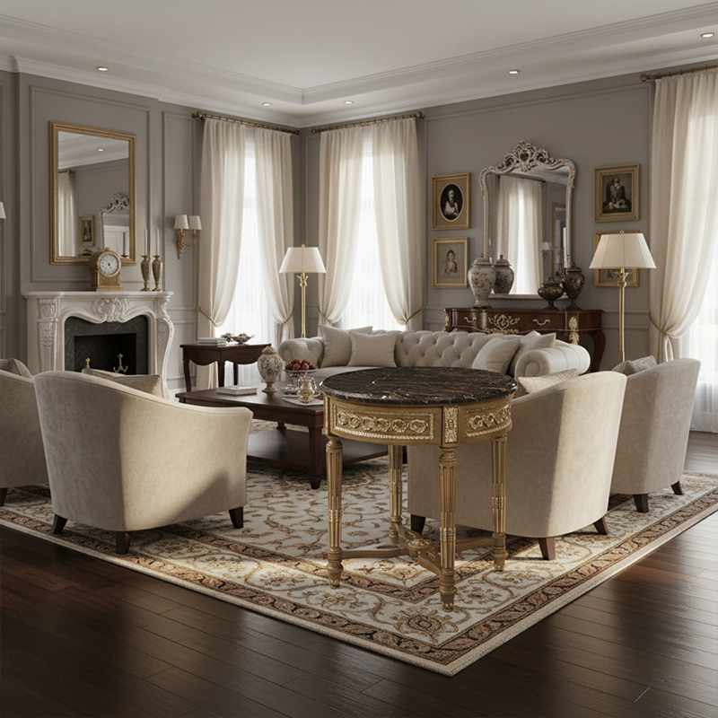 EKAR Furniture | Sovereign Heritage Marble-Top Accent Table - Luxury American Classical End Table,EKAR FURNITURE CO.,LTD,EKAR Furniture | Sovereign Heritage Marble-Top Accent Table - Luxury American Classical End Table,foshan furniture factory,custom Furniture factory,china furniture factory