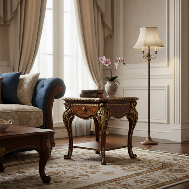 EKAR Furniture | Provincial Manor Heritage Side Table - Luxury American Classical End Table,EKAR FURNITURE CO.,LTD,EKAR Furniture | Provincial Manor Heritage Side Table - Luxury American Classical End Table,foshan furniture factory,custom Furniture factory,china furniture factory