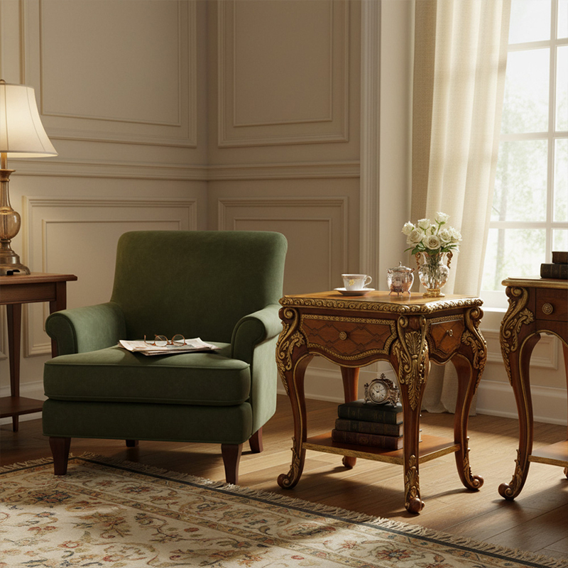 EKAR Furniture | Sovereign Heritage Marquetry End Table - Luxury American Classical Side Table,EKAR FURNITURE CO.,LTD,EKAR Furniture | Sovereign Heritage Marquetry End Table - Luxury American Classical Side Table,foshan furniture factory,custom Furniture factory,china furniture factory
