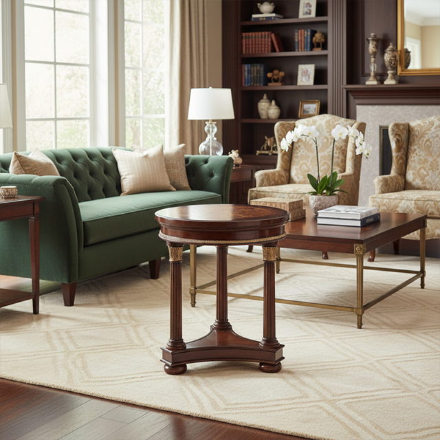 EKAR Furniture | Empire Sovereign Marquetry Pedestal Side Table - Luxury American Classical Decor,EKAR FURNITURE CO.,LTD,EKAR Furniture | Empire Sovereign Marquetry Pedestal Side Table - Luxury American Classical Decor,foshan furniture factory,custom Furniture factory,china furniture factory