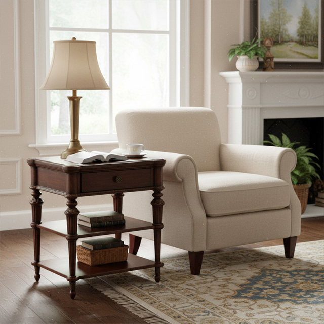 EKAR Furniture | Savannah Manor Heritage Side Table – Luxury American Classical 3-Tier End Table,EKAR FURNITURE CO.,LTD,EKAR Furniture | Savannah Manor Heritage Side Table – Luxury American Classical 3-Tier End Table,foshan furniture factory,custom Furniture factory,china furniture factory