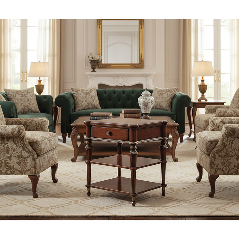 EKAR Furniture | Savannah Manor Heritage Side Table – Luxury American Classical 3-Tier End Table,EKAR FURNITURE CO.,LTD,EKAR Furniture | Savannah Manor Heritage Side Table – Luxury American Classical 3-Tier End Table,foshan furniture factory,custom Furniture factory,china furniture factory