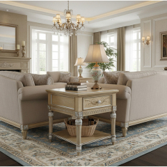 EKAR Furniture | Provincial Grace Silver-Leaf End Table - Luxury American Classical Side Table,EKAR FURNITURE CO.,LTD,EKAR Furniture | Provincial Grace Silver-Leaf End Table - Luxury American Classical Side Table,foshan furniture factory,custom Furniture factory,china furniture factory