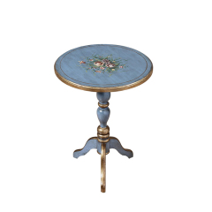 Azure Heritage Hand-Painted Pedestal Accent Table - Luxury American Classical Side Table | EKAR FURNITURE,EKAR FURNITURE CO.,LTD,Azure Heritage Hand-Painted Pedestal Accent Table - Luxury American Classical Side Table | EKAR FURNITURE,foshan furniture factory,custom Furniture factory,china furniture factory