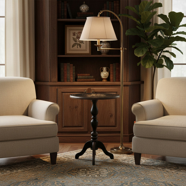 Azure Heritage Hand-Painted Pedestal Accent Table - Luxury American Classical Side Table | EKAR FURNITURE,EKAR FURNITURE CO.,LTD,Azure Heritage Hand-Painted Pedestal Accent Table - Luxury American Classical Side Table | EKAR FURNITURE,foshan furniture factory,custom Furniture factory,china furniture factory