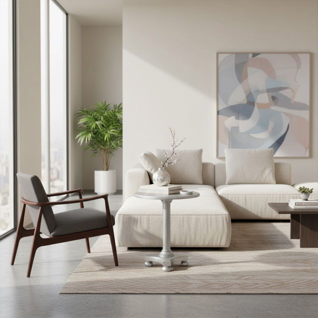 Argento Metallic Column Side Table - Luxury American Classical Silver Accent Table | EKAR FURNITURE,EKAR FURNITURE CO.,LTD,Argento Metallic Column Side Table - Luxury American Classical Silver Accent Table | EKAR FURNITURE,foshan furniture factory,custom Furniture factory,china furniture factory