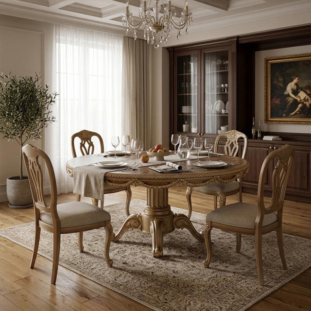 EKAR Furniture | Savannah Grace Heritage Marquetry Dining Table - Luxury American Classical Round Table,MY SHOP,EKAR Furniture | Savannah Grace Heritage Marquetry Dining Table - Luxury American Classical Round Table,foshan furniture factory,custom Furniture factory,china furniture factory
