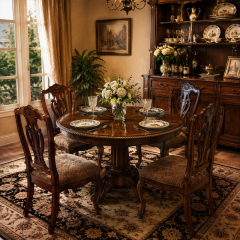 EKAR Furniture | Winston Manor Luxury Pedestal Dining Table - High-End American Classical Round Table,MY SHOP,EKAR Furniture | Winston Manor Luxury Pedestal Dining Table - High-End American Classical Round Table,foshan furniture factory,custom Furniture factory,china furniture factory