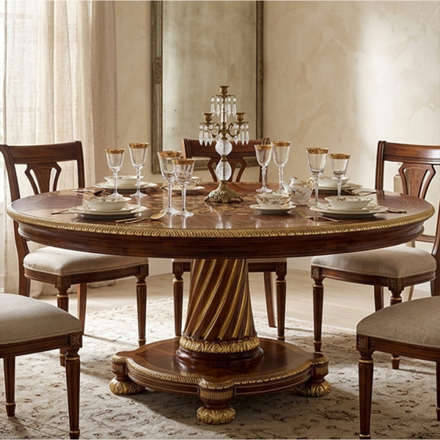 EKAR Furniture | Sovereign Estate Grand Marquetry Dining Table - Luxury American Classical Pedestal Table,MY SHOP,EKAR Furniture | Sovereign Estate Grand Marquetry Dining Table - Luxury American Classical Pedestal Table,foshan furniture factory,custom Furniture factory,china furniture factory