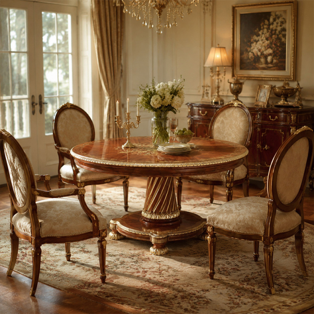 EKAR Furniture | Sovereign Estate Grand Marquetry Dining Table - Luxury American Classical Pedestal Table,MY SHOP,EKAR Furniture | Sovereign Estate Grand Marquetry Dining Table - Luxury American Classical Pedestal Table,foshan furniture factory,custom Furniture factory,china furniture factory