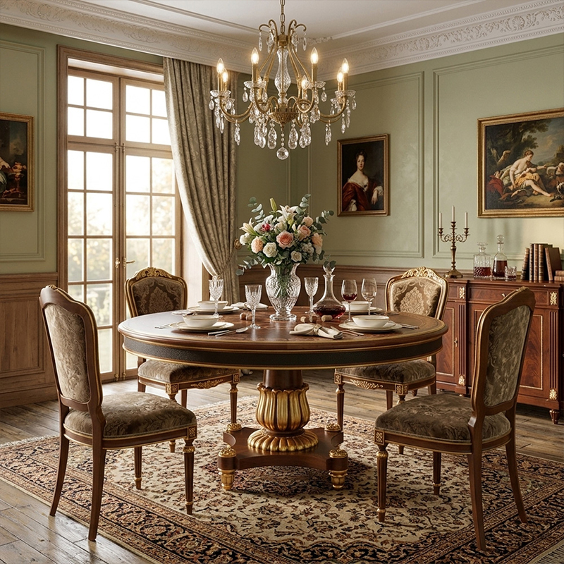 EKAR Furniture | Sovereign Heritage Marquetry Pedestal Dining Table – Luxury American Classical Centerpiece,MY SHOP,EKAR Furniture | Sovereign Heritage Marquetry Pedestal Dining Table – Luxury American Classical Centerpiece,foshan furniture factory,custom Furniture factory,china furniture factory