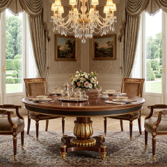 EKAR Furniture | Sovereign Heritage Marquetry Pedestal Dining Table – Luxury American Classical Centerpiece,MY SHOP,EKAR Furniture | Sovereign Heritage Marquetry Pedestal Dining Table – Luxury American Classical Centerpiece,foshan furniture factory,custom Furniture factory,china furniture factory