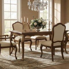 EKAR Furniture | Provincial Serenity Hand-Carved Dining Table – Luxury American Classical Wood Furniture,MY SHOP,EKAR Furniture | Provincial Serenity Hand-Carved Dining Table – Luxury American Classical Wood Furniture,foshan furniture factory,custom Furniture factory,china furniture factory