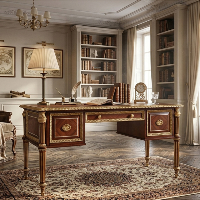 EKAR Furniture | Regency Ambassador Executive Desk – Luxury American Classical Study Furniture,MY SHOP,EKAR Furniture | Regency Ambassador Executive Desk – Luxury American Classical Study Furniture,foshan furniture factory,custom Furniture factory,china furniture factory