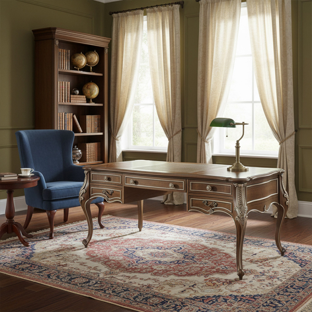 EKAR Furniture | Sovereign Manor Hand-Carved Executive Desk – Luxury American Classical Study Furniture,MY SHOP,EKAR Furniture | Sovereign Manor Hand-Carved Executive Desk – Luxury American Classical Study Furniture,foshan furniture factory,custom Furniture factory,china furniture factory