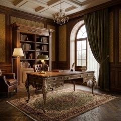 EKAR Furniture | Sovereign Manor Hand-Carved Executive Desk – Luxury American Classical Study Furniture,MY SHOP,EKAR Furniture | Sovereign Manor Hand-Carved Executive Desk – Luxury American Classical Study Furniture,foshan furniture factory,custom Furniture factory,china furniture factory