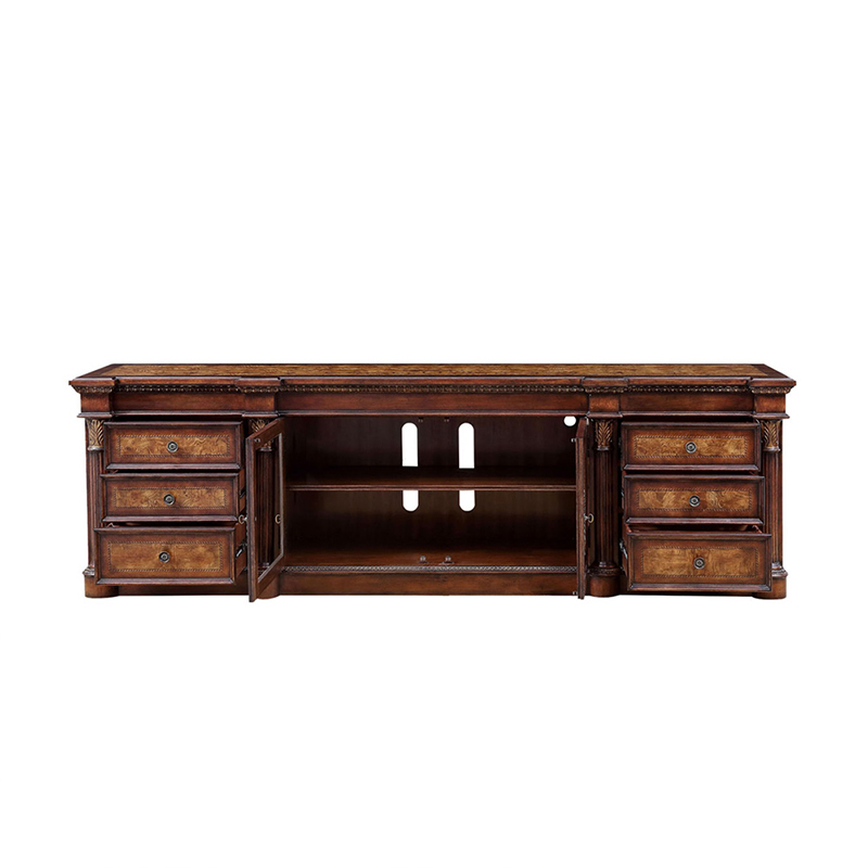 EKAR Furniture | Grand Manor Heritage Burl Wood Media Console – Luxury American Classical TV Stand,EKAR FURNITURE CO.,LTD,EKAR Furniture | Grand Manor Heritage Burl Wood Media Console – Luxury American Classical TV Stand,foshan furniture factory,custom Furniture factory,china furniture factory