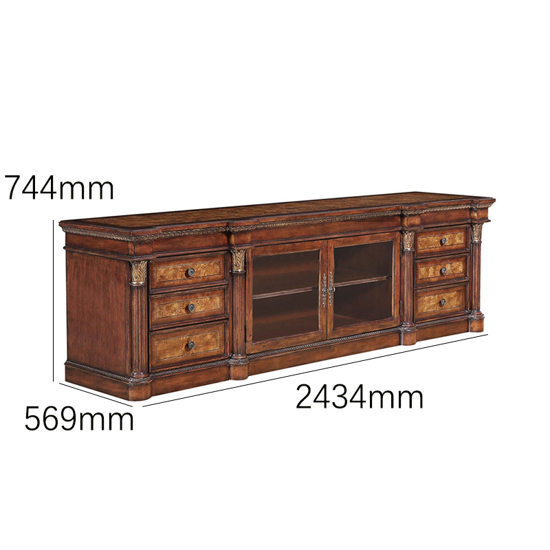 EKAR Furniture | Grand Manor Heritage Burl Wood Media Console – Luxury American Classical TV Stand,EKAR FURNITURE CO.,LTD,EKAR Furniture | Grand Manor Heritage Burl Wood Media Console – Luxury American Classical TV Stand,foshan furniture factory,custom Furniture factory,china furniture factory